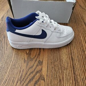 Nike Air Force One, size 7y or 8w, white with blue check